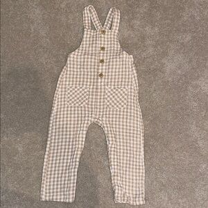 Cat & Jack Beige Checkered Overalls